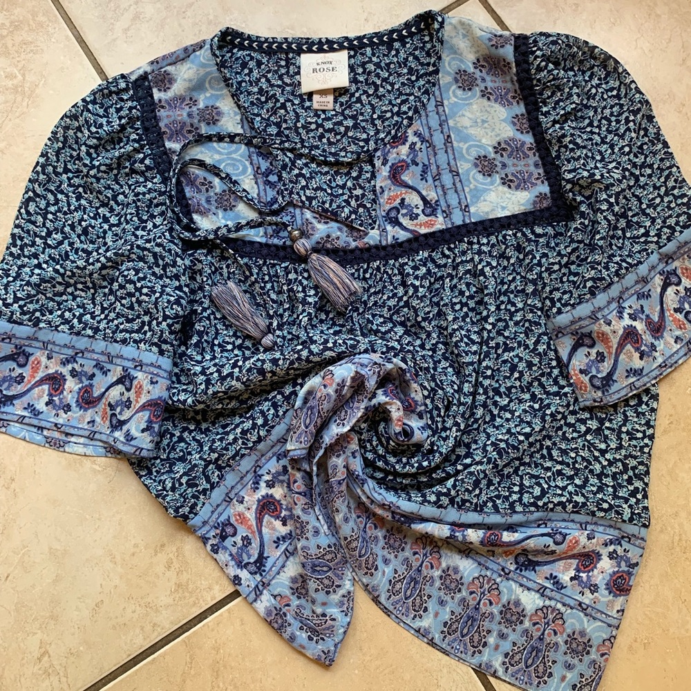 Knox Rose at Target Silk Boho Blouse